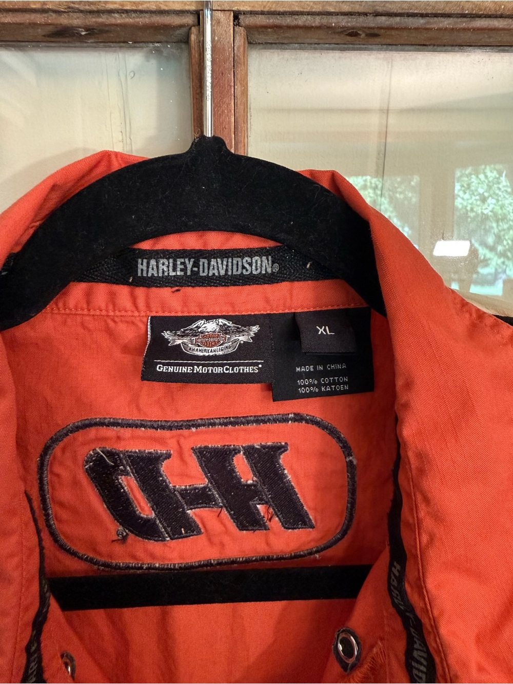 Harley-Davidson Vintage Men’s Orange Biker Sleeveless Logo Vest XL Raw Edge - Picture 4 of 7